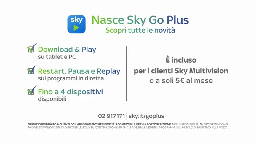 Sky Go si rinnova: nasce Sky Go Plus. Arrivano Download&Play e più dispositivi registrabili 