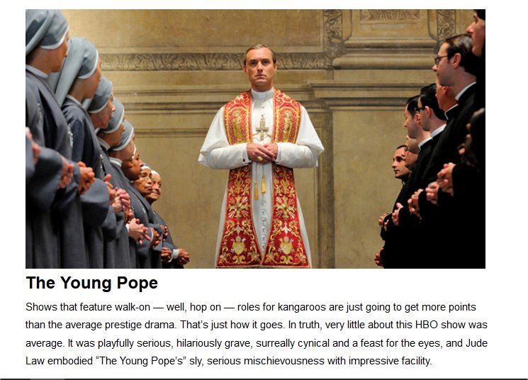 Immagine di The Young Pope (Sky), per Variety tra le migliori 20 serie tv del 2017 - Scopri su Sky Italia