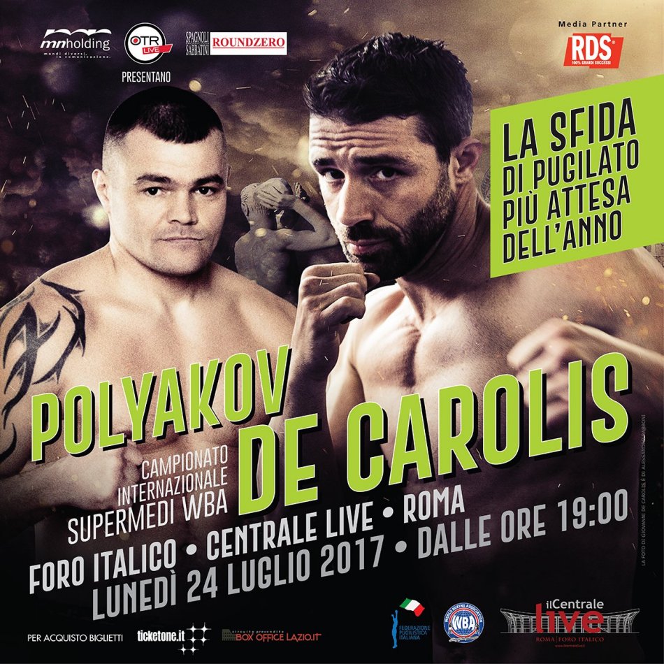 Boxe, De Carolis in diretta il 24 Luglio su TV8. Telecronaca di Fabio Caressa!