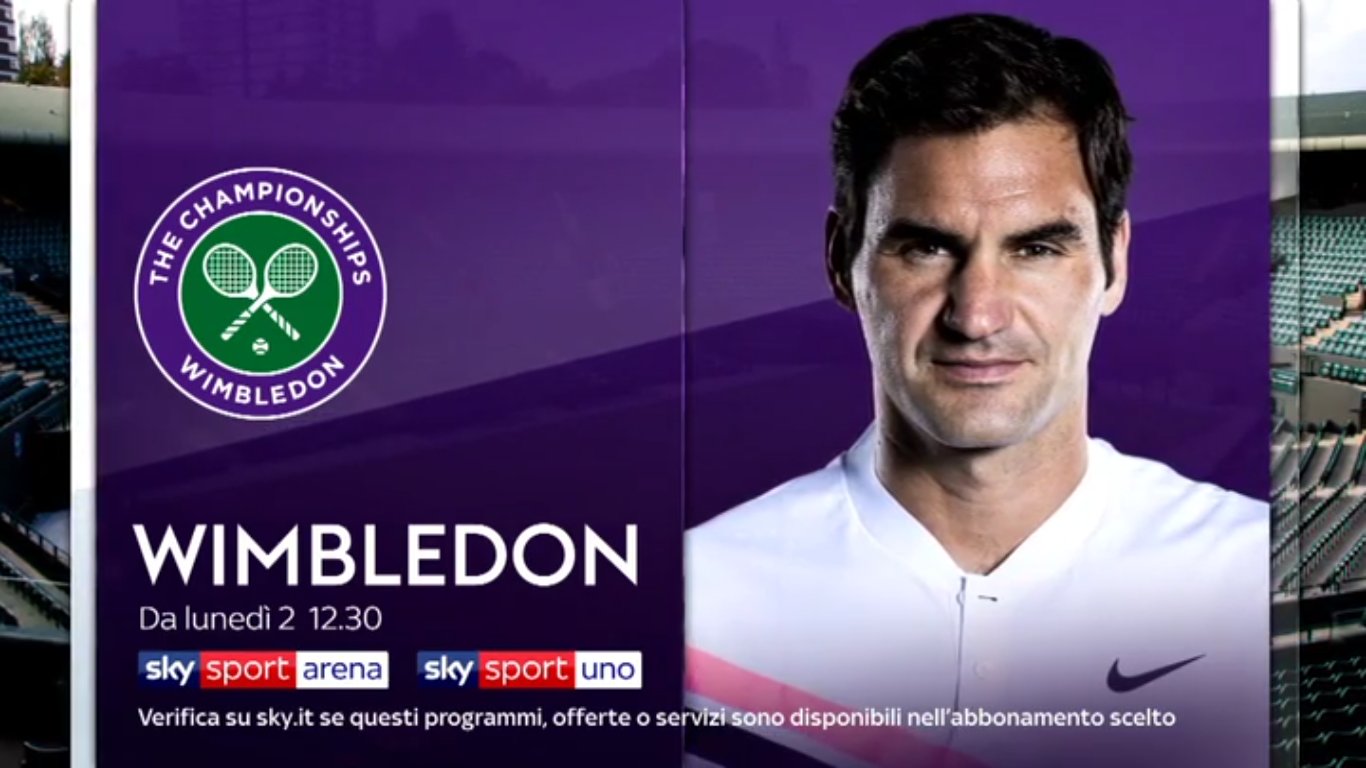 Tennis, Wimbledon 2018 in diretta esclusiva su Sky Sport HD con 6 canali dedicati