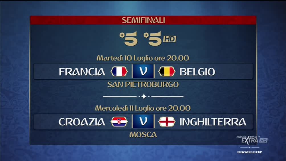 #MondialiMediaset, Semifinale | Francia - Belgio (diretta Canale 5 HD)