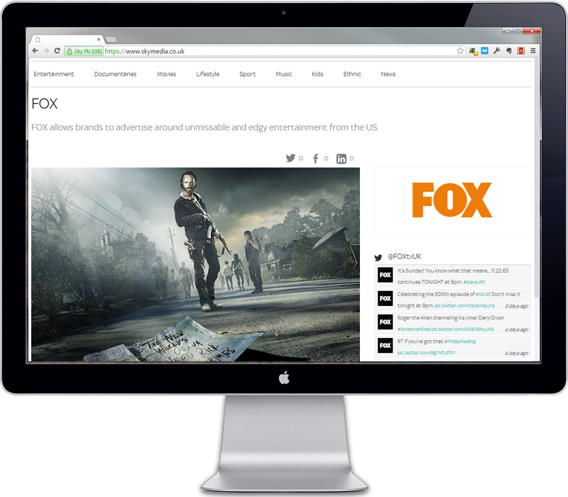 Fox Networks Group Italy sceglie Sky Media come concessionaria web
