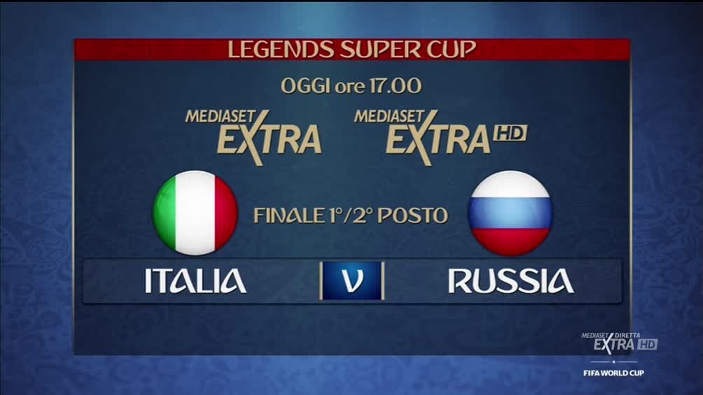Legends Super Cup, la finale Italia-Russia in diretta su Mediaset Extra HD