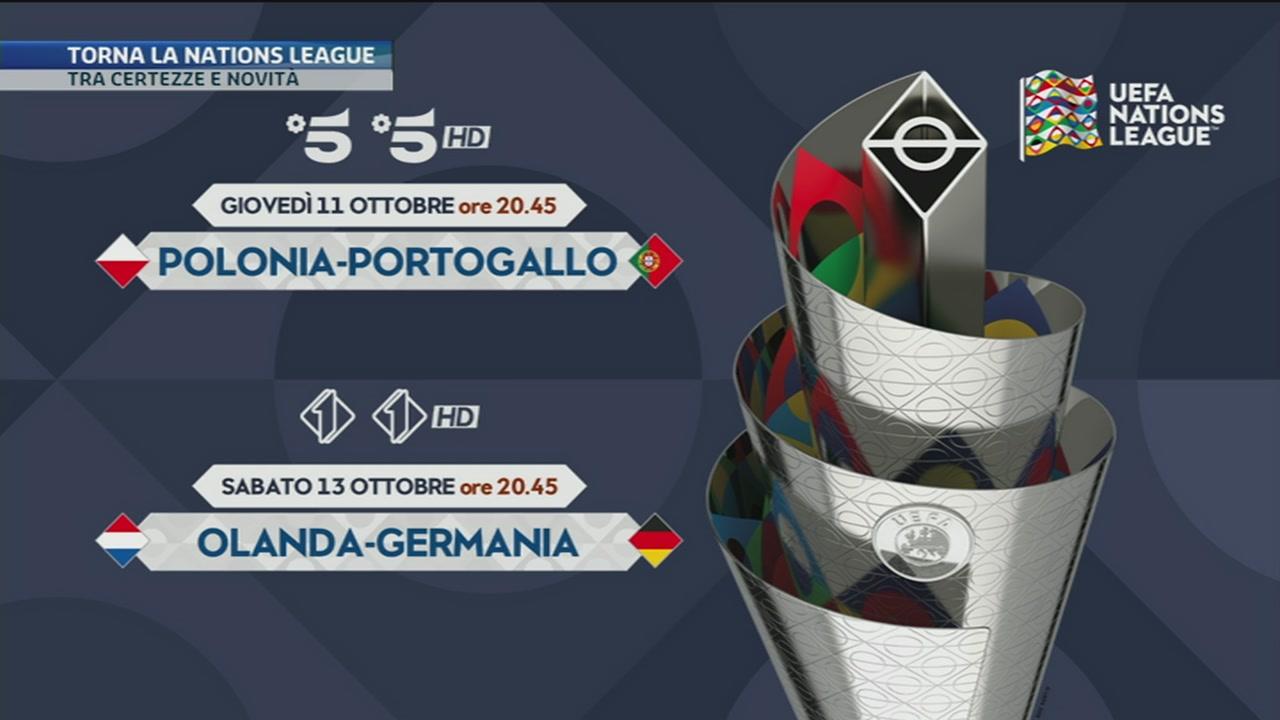 Nations League, stasera diretta Canale 5 Polonia-Portogallo. Sabato Italia 1 Olanda-Germania