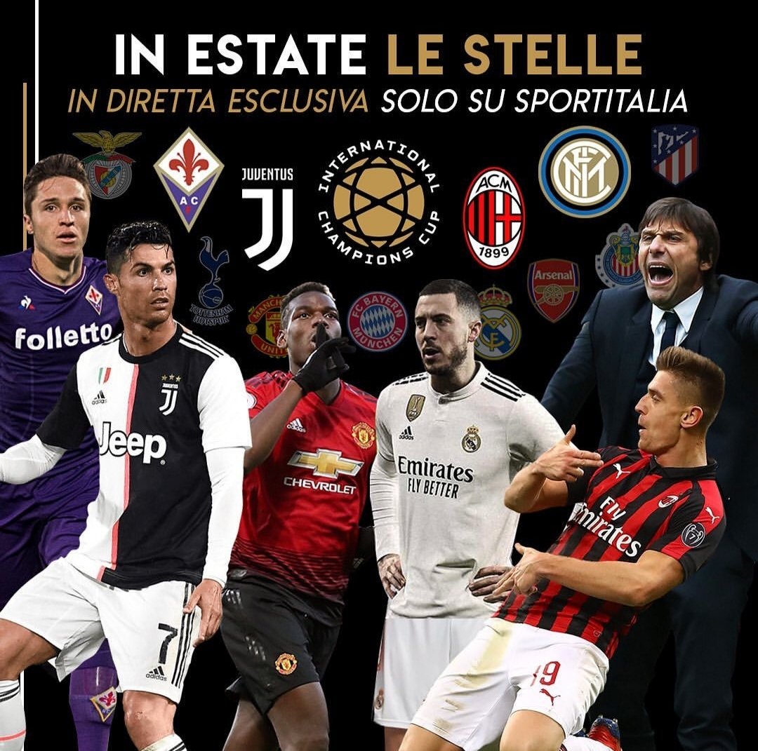 International Champions Cup con Juventus, Milan, Inter e Fiorentina su Sportitalia