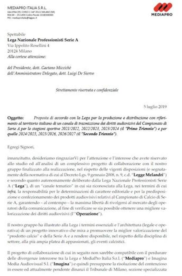 Immagine di MediaPro: «Obiettivo è solo gestione del canale Lega Serie A»