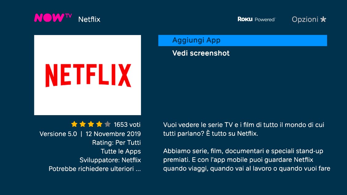 App Netflix arriva su NOW TV Smart Stick