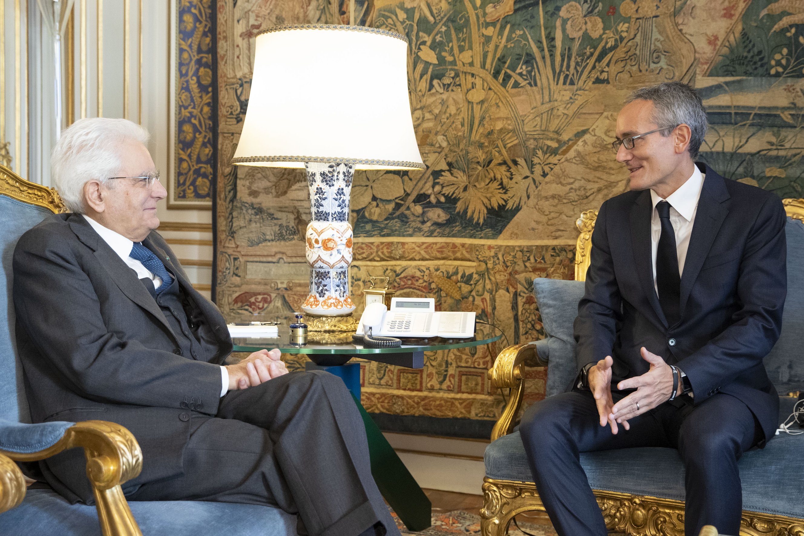 Mattarella incontra Maximo Ibarra, amministratore delegato di Sky Italia
