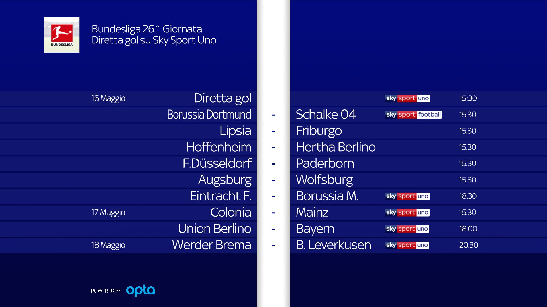 Calcio, sabato 16 riparte la Bundesliga in diretta streaming su NOW TV 