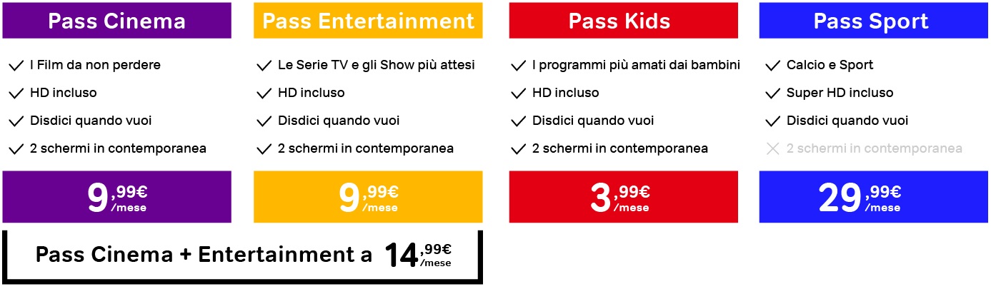 Immagine di NOW TV rinnova offerta e listino prezzi. Arrivano Pass Entertainment e Kids