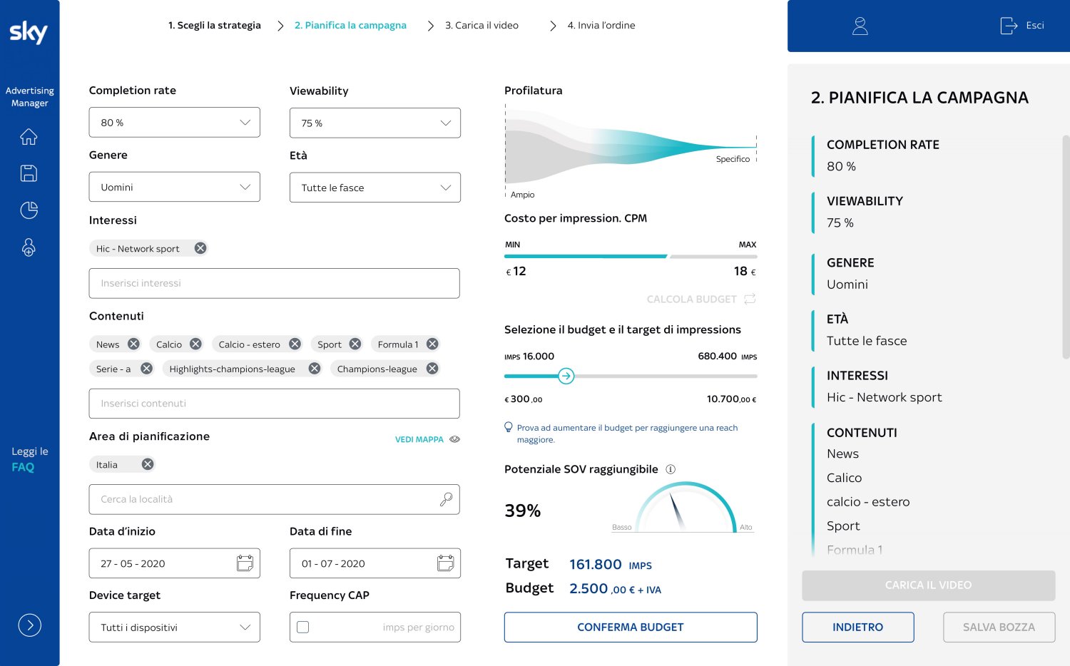 Nasce Sky Advertising Manager la piattaforma integrata gestita da Sky Media