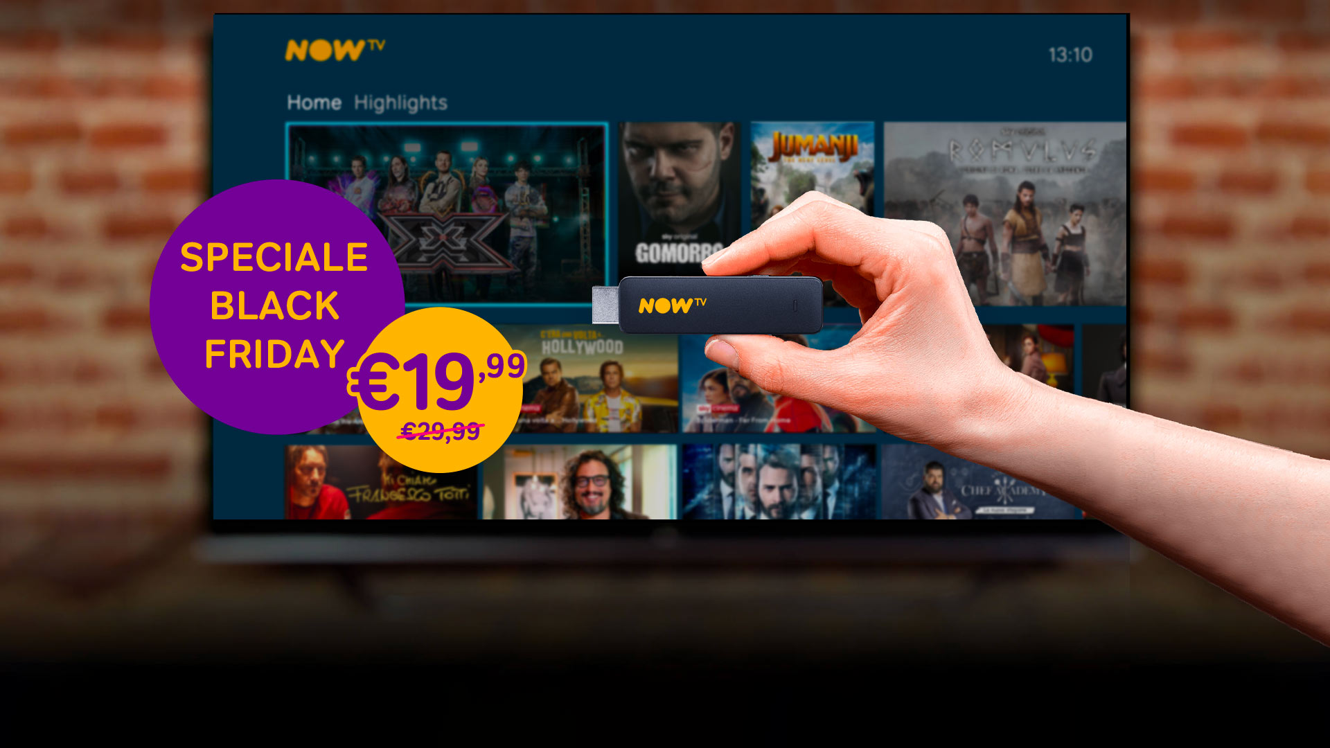 Black Friday NOW TV Smart Stick, 3 mesi Cinema o Entertainment a €19,99