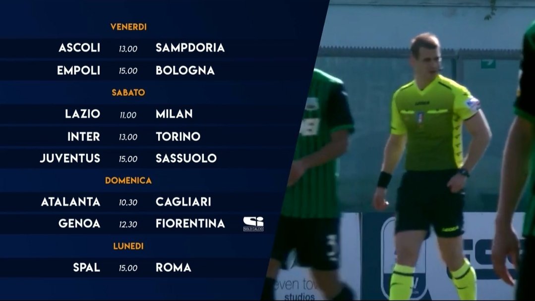 Sportitalia, Campionato Primavera 7a Giornata, Palinsesto Telecronisti