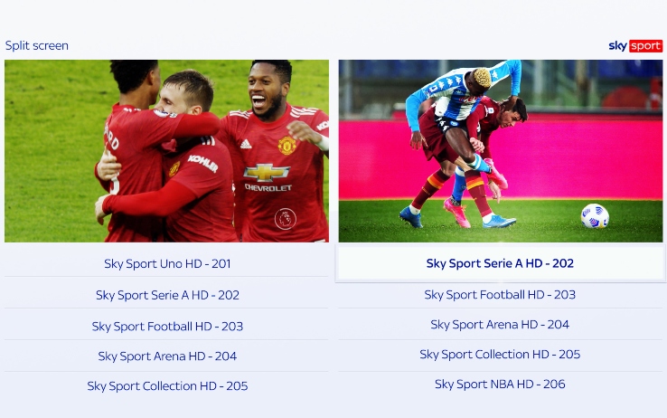 Su Sky Sport domenica ricca di eventi, con Split Screen non perdi niente!