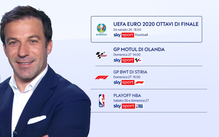 Sky Sport Super Weekend (26 e 27 Giugno) - Euro 2020, MotoGP Olanda, F1 Stiria, NBA