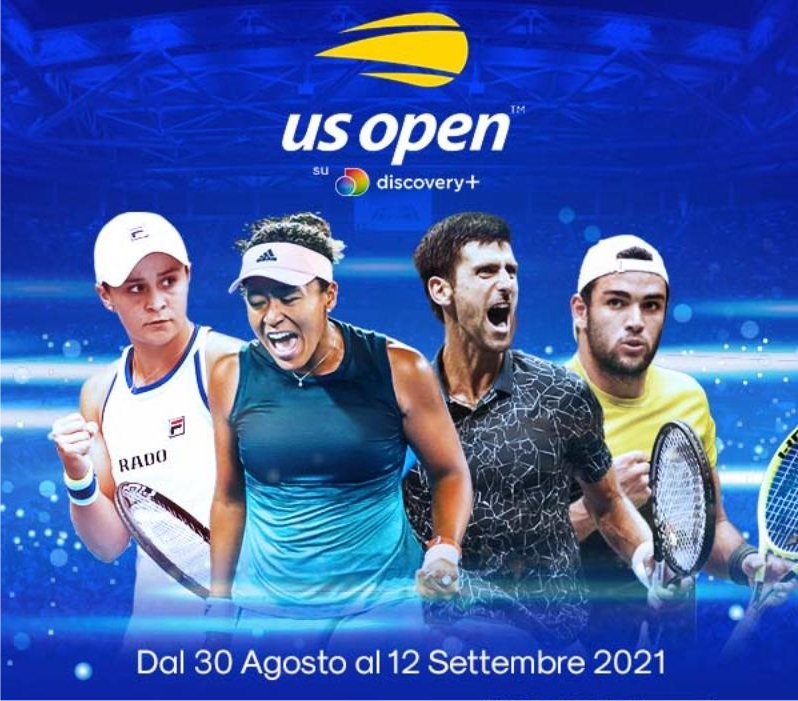 Tennis, US Open 2021 in diretta esclusiva su Eurosport e Discovery+