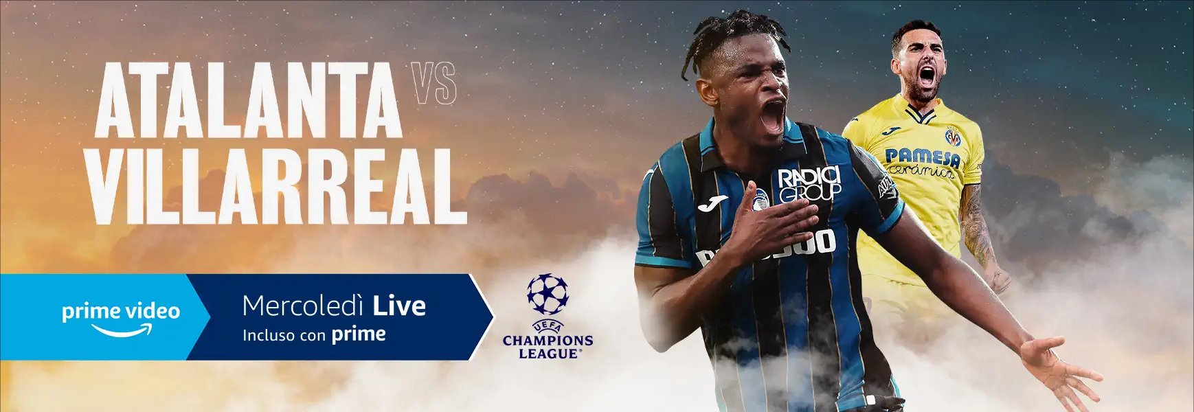 Champions League, Atalanta - Villarreal (diretta esclusiva Amazon Prime Video)