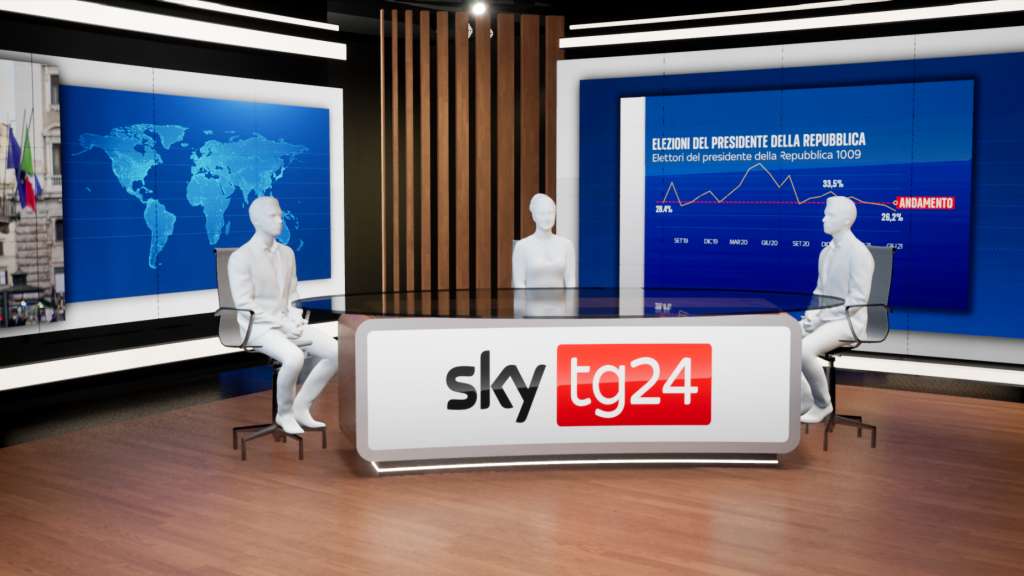 Sky TG24 rinnova casa, studio più caldo, più tecnologico, più contemporaneo