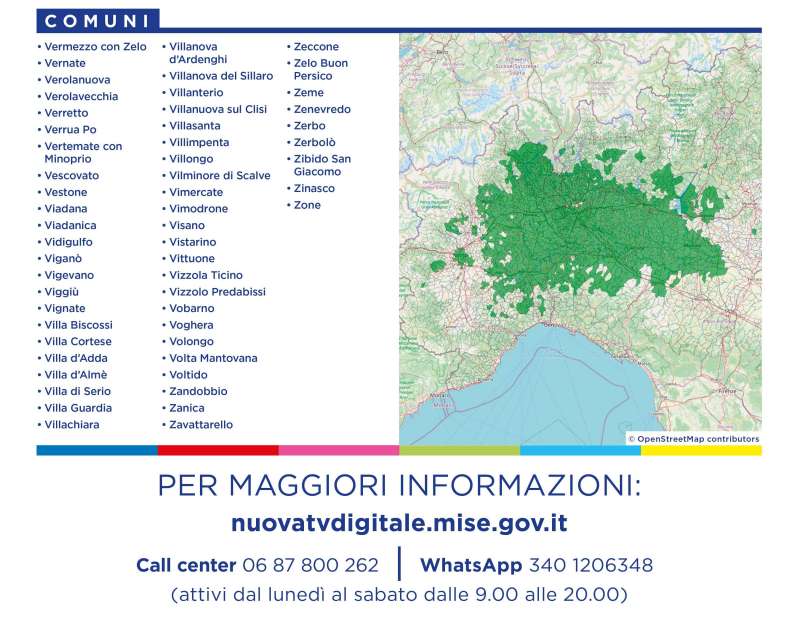 Rilascio banda 700 e refarming frequenze Digitale Terrestre Lombardia (23 Gennaio 2022)