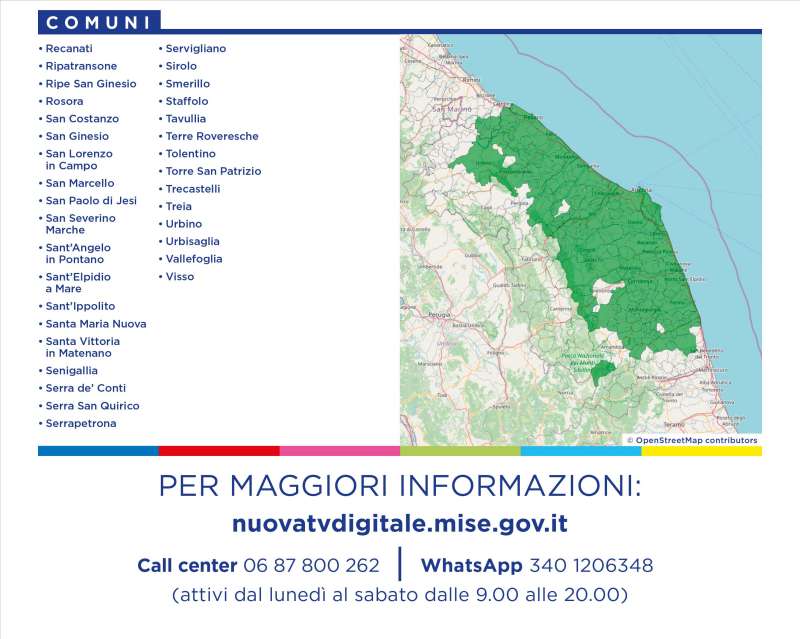 Rilascio banda 700 e refarming frequenze Digitale Terrestre Marche (17 Marzo 2022)