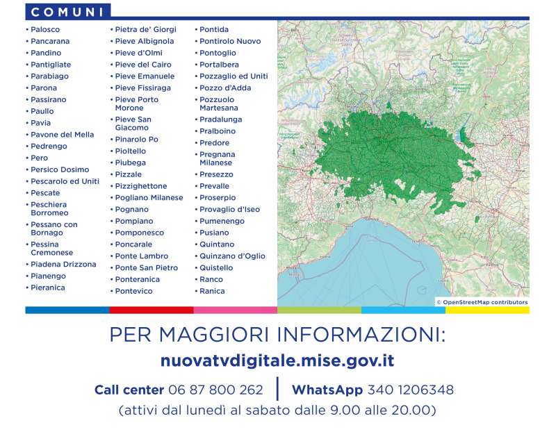 Rilascio banda 700 e refarming frequenze Digitale Terrestre Lombardia (8 Marzo 2022)