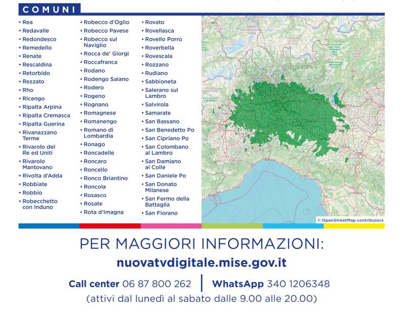 Rilascio banda 700 e refarming frequenze Digitale Terrestre Lombardia (8 Marzo 2022)