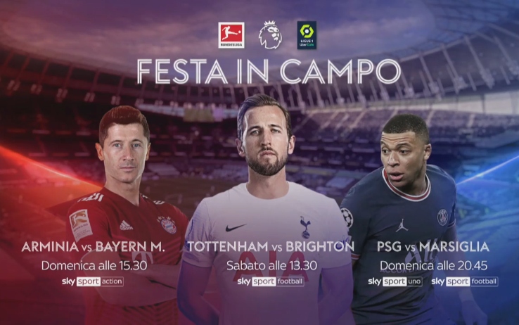 Calcio Estero Sky Sport, Premier, Bundesliga, Ligue 1 (16 e 17 Aprile 2022)