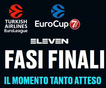 Playoff Eurolega ed Eurocup (dal 26 al 29 aprile) - Programma e Telecronisti Eleven Sports