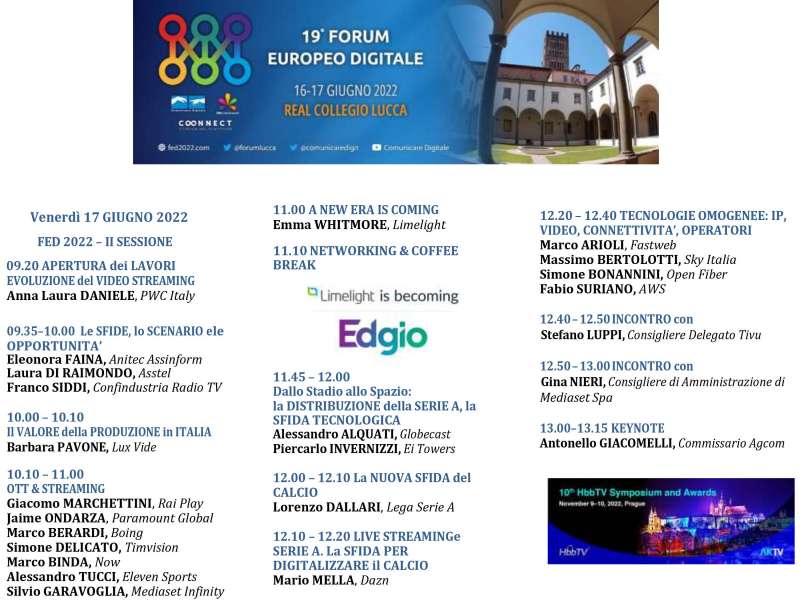 19 Forum Europeo Digitale Lucca 2022 (diretta streaming Digital-News.it ) - 17 Giugno | #FED2022