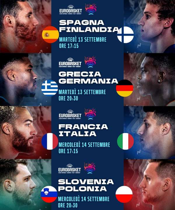 Quarti di finale Eurobasket 2022, le dirette streaming su Eleven Sports