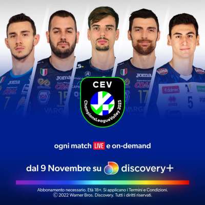 Volley CEV Champions League Maschile al via sui canali Discovery+ / Eurosport