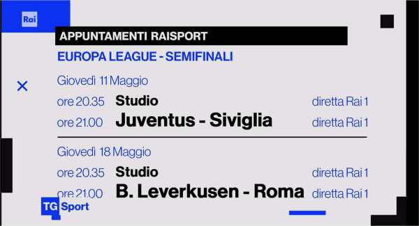 Europa League, su Rai 1 semifinali Juventus vs Siviglia e Bayer Leverkusen vs Roma