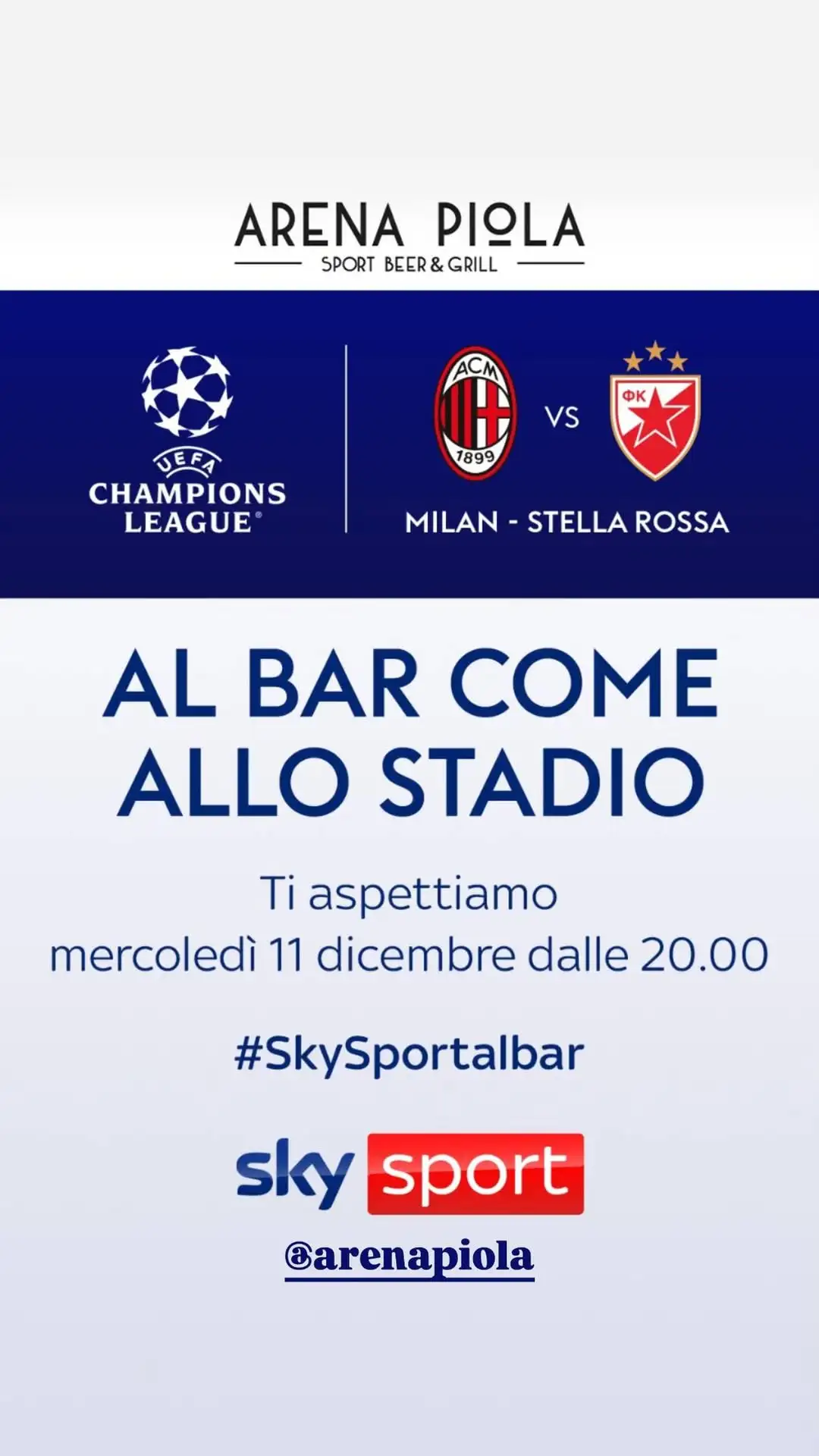 Sky Business: Milan - Stella Rossa al Bar con un’esperienza Immersiva come allo Stadio
