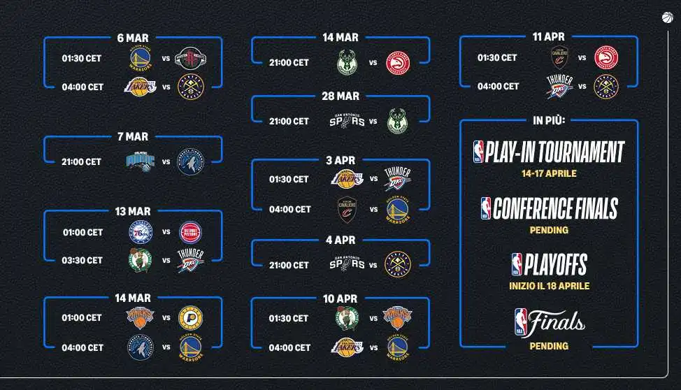 NBA su Prime Video: il primo calendario delle partite in esclusiva, Emirates NBA Cup e Finals 2026