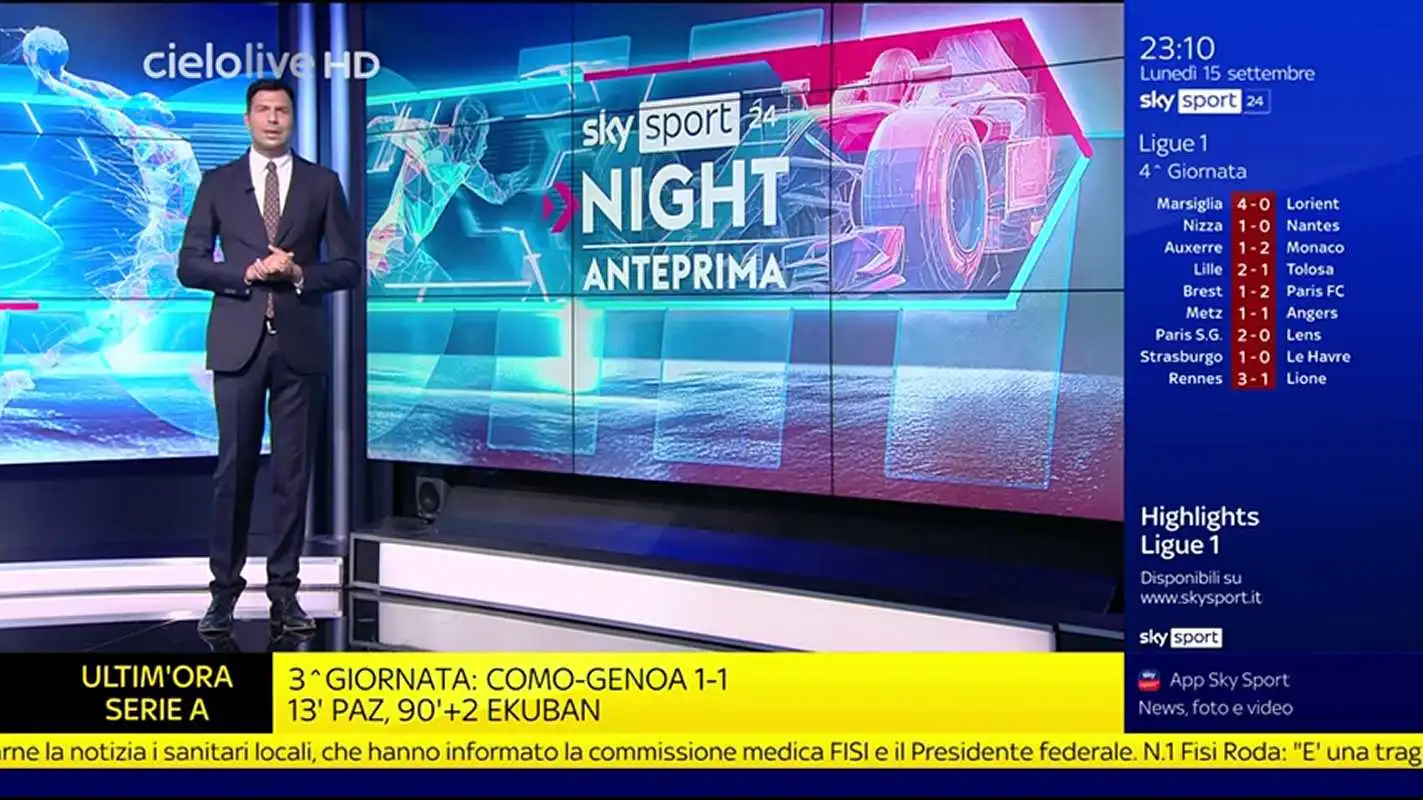 Buona la prima per Sky Sport 24 Night su Cielo: in seconda serata in diretta e in chiaro