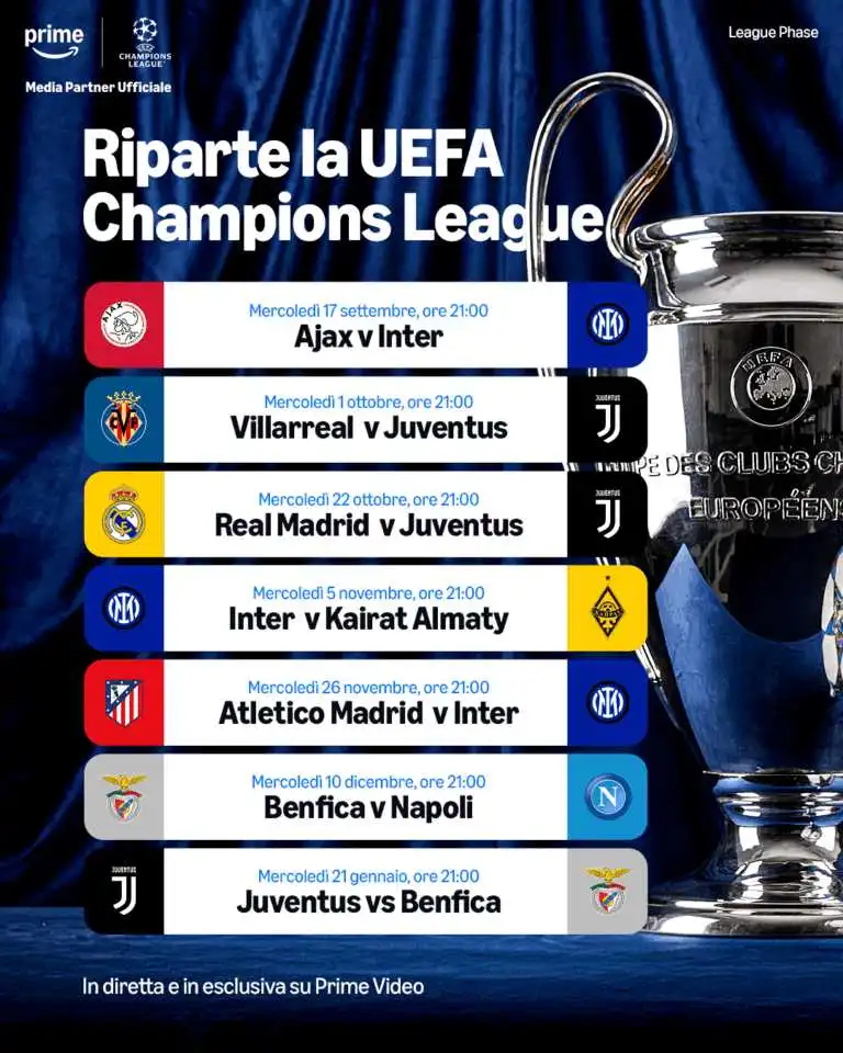 Immagine di Champions League 🏆 Ajax vs Inter (Diretta Streaming Amazon Prime Video)