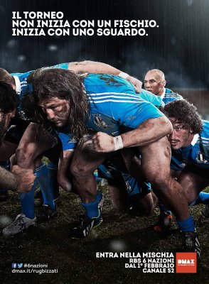 La campagna integrata per il lancio su DMAX dell'RBS 6 Nazioni 