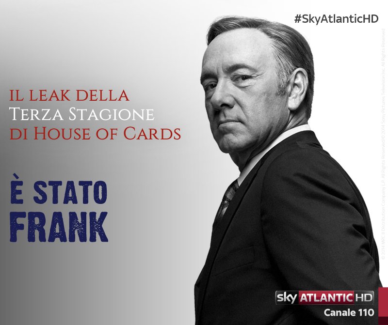House of Cards 3, i primi due episodi in contemporanea USA su Sky Atlantic HD