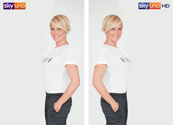 Fotonotizia - Simona Ventura prima e dopo la ''cura Hd'' di Sky Uno