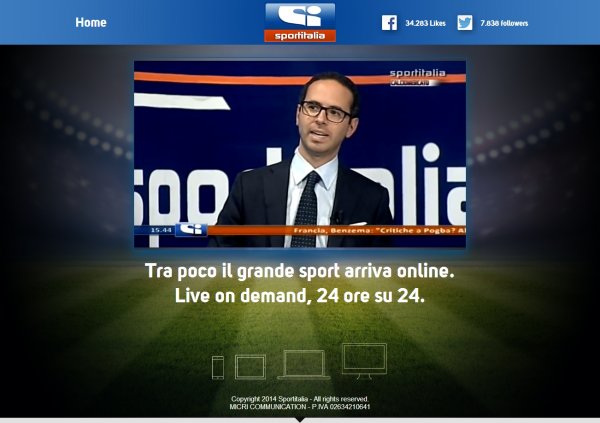 Attivato lo streaming live di Sportitalia in attesa del nuovo sito ufficiale