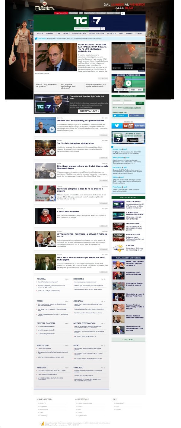 Immagine di Online il nuovo sito del Tg La7 che cambia grafica e migliora la navigazione