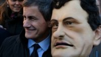 Immagine nel testo correlata a: Il Sindaco di Roma Gianni Alemanno ha incontrato il suo ''Sgommato'' (Sky Uno)