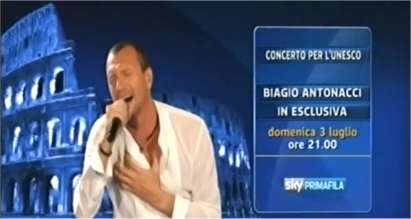 Immagine di Biagio Antonacci per l'Unesco: diretta su SKY Primafila stasera alle 21 - Scopri su Sky Italia