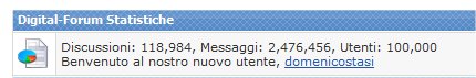 Digital-Forum, i nostri primi centomila (utenti) iscritti Immagine nel testo correlata a: Digital-Forum, i nostri primi centomila (utenti) iscritti