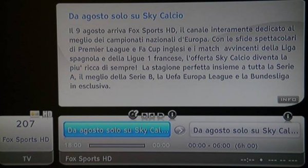 Immagine nel testo correlata a: Su Hotbird / Sky arriva (in fase di test) l'atteso Fox Sports HD
