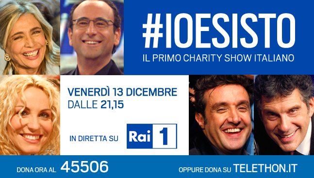 Campioni di solidarietà al Charity Show per Telethon in diretta su Rai 1 #ioesisto