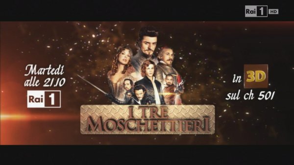 Immagine di I Tre Moschettieri stasera su Rai 1 e su Rai HD in formato 3D (canale 501 DTT)