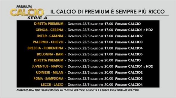Serie A su Mediaset Premium - I telecronisti della 38a giornata