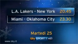 Natale sotto canestro su Sky Sport 1 con due partite in diretta dell'NBA
