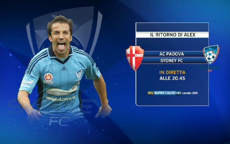 Primo test italiano per Del Piero a Padova: diretta su Sky SuperCalcio HD Immagine nel testo correlata a: Primo test italiano per Del Piero a Padova: diretta su Sky SuperCalcio HD